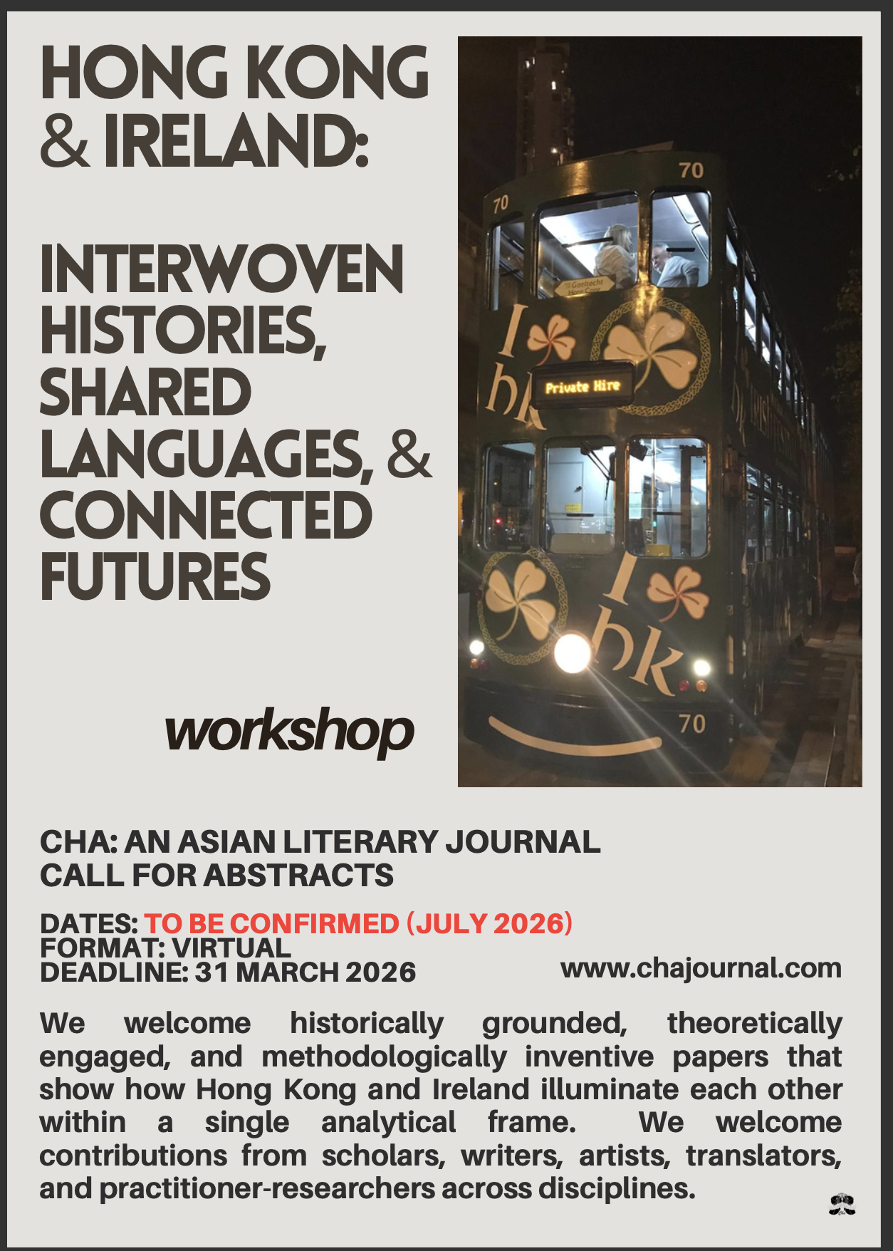 {Call for Abstracts} Hong Kong & Ireland